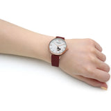 Emporio Armani Gianni T-Bar Mother of Pearl White Dial Red Leather Strap Watch For Women - AR60048 Buy Now By Emporio Armani