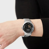 Emporio Armani Meccanico Automatic Black Dial Silver Steel Strap Watch For Men - AR60055 Buy Now By Emporio Armani
