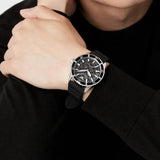 Emporio Armani Meccanico Automatic Black Dial Black Silicone Strap Watch For Men - AR60062 Buy Now By Emporio Armani
