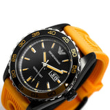Emporio Armani Sportivo Quartz Black Dial Orange Rubber Strap Watch For Men - AR6046 Buy Now By Emporio Armani
