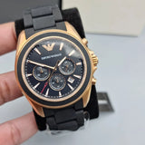 Emporio Armani Sigma Chronograph Black Dial Black SIlicon Strap Watch For Men - AR6066 Buy Now By Emporio Armani