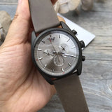 Emporio Armani Sportivo Chronograph Silver Dial Brown Leather Strap Watch For Men - AR6076 Buy Now By Emporio Armani