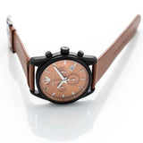 Emporio Armani Sportivo Chronograph Brown Dial Brown Leather Strap Watch For Men - AR6077 Buy Now By Emporio Armani