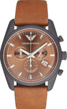 Emporio Armani Sportivo Chronograph Brown Dial Brown Leather Strap Watch For Men - AR6077 Buy Now By Emporio Armani