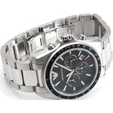 Emporio Armani Sigma Chronograph Black Dial Silver Steel Strap Watch For Men - AR6098 Buy Now By Emporio Armani