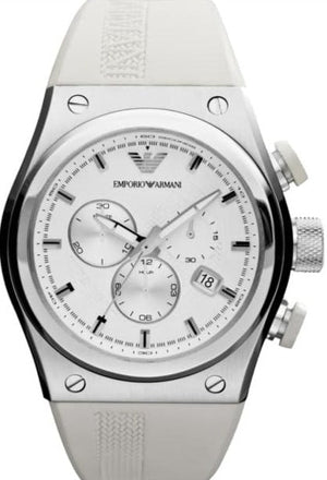 Emporio Armani Sportivo Analog Quartz White Dial White Rubber Strap Watch For Men - AR6103 Buy Now By Emporio Armani
