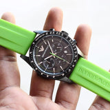 Emporio Armani Sports Analog Black Dial Green Rubber Strap Watch For Men - AR6115 Buy Now By Emporio Armani