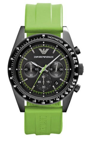 Emporio Armani Sports Analog Black Dial Green Rubber Strap Watch For Men - AR6115 Buy Now By Emporio Armani