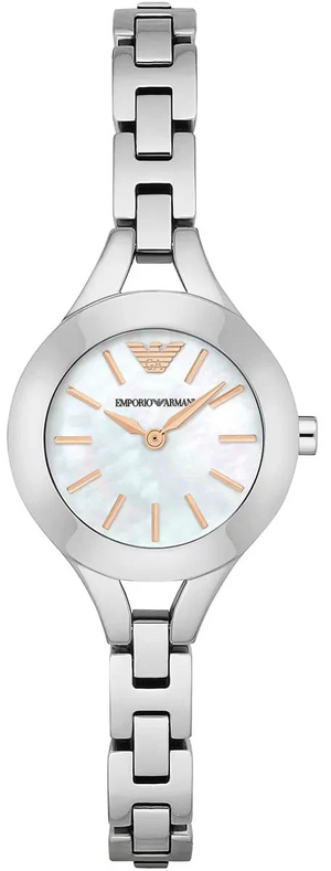 Emporio Armani Chiara Mother of Pearl Dial Silver Steel Strap Watch for Women - AR7425 Authentic Buy Shop Now