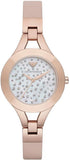 Emporio Armani Chiara Quartz Crystals White Dial Rose Gold Leather Strap Watch For Women - AR7437 Buy Now By Emporio Armani