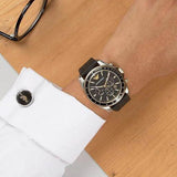 Emporio Armani Sigma Chronograph lack Dial Black Rubber Strap Watch For Men - AR80003 Buy Now By Emporio Armani