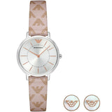 Emporio Armani Classic Kappa White Dial Brown Leather Strap Watch For Women - AR11009 Buy Now By Emporio Armani