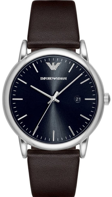 Emporio Armani Kappa Quartz Black Dial Brown Leather Strap Watch For Men - AR80008 Buy Now By Emporio Armani