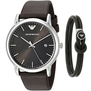 Emporio Armani Kappa Quartz Black Dial Brown Leather Strap Watch For Men - AR80008 Buy Now By Emporio Armani