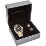 Emporio Armani Quartz Black Dial Two Tone Steel Strap Watch For Men - AR80017 Buy Now By Emporio Armani