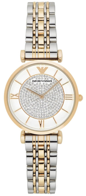 Emporio Armani Gianni T Bar White Dial Two Tone Steel Strap Watch For Women - AR8031 Buy Now By Emporio Armani
