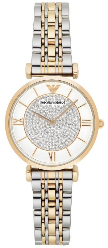 Emporio Armani Gianni T Bar White Dial Two Tone Steel Strap Watch For Women - AR8031 Buy Now By Emporio Armani
