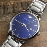 Emporio Armani Dress Analog Blue Dial Silver Steel Strap Watch For Men - AR8033 Buy Now By Emporio Armani