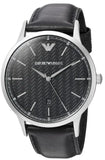 Emporio Armani Renato Analog Black Dial Black Leather Strap Watch For Men - AR8035 Buy Now By Emporio Armani