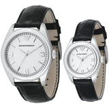 Emporio Armani Analog White Dial Black Leather Strap Watch For Women - AR6026 Buy Now By Emporio Armani