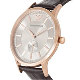 Emporio Armani Classic Analog Silver Dial Brown Leather Strap Watch For Men - AR9101 Buy Now By Emporio Armani