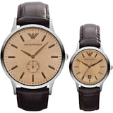 Emporio Armani Kappa Classic Brown Dial Brown Leather Strap Watch For Men - AR9106 Buy Now By Emporio Armani