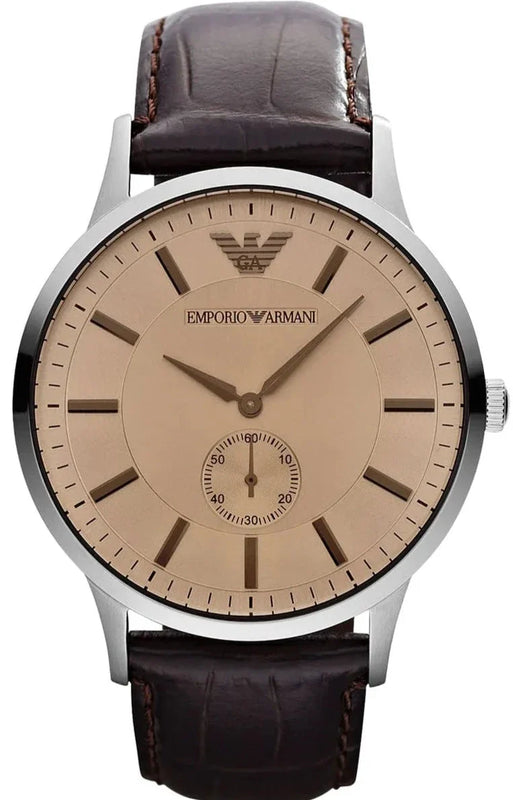 Emporio Armani Kappa Classic Brown Dial Brown Leather Strap Watch For Men - AR9106 Buy Now By Emporio Armani