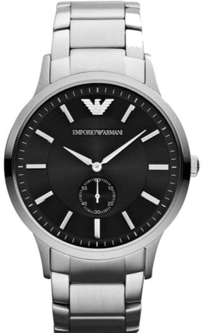 Emporio Armani Classic Quartz Black Dial Silver Steel Strap Watch For Men - AR9107 Buy Now By Emporio Armani