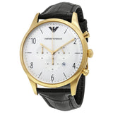 Emporio Armani Classic Chronograph White Dial Black Leather Strap Watch For Men - AR1892 Buy Now By Emporio Armani