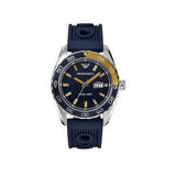 Emporio Armani Sportivo Chronograph Quartz Blue Dial Blue Rubber Strap Watch For Men - AR6045 Buy Now By Emporio Armani