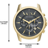 Armani Exchange Banks Chronograph Black Dial Gold Steel Strap Watch For Men - AX1721 Buy Now By Armani Exchange