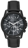 Armani Exchange Banks Chronograph Black Dial Black Leather Strap Watch For Men - AX1724 Buy Now By Armani Exchange