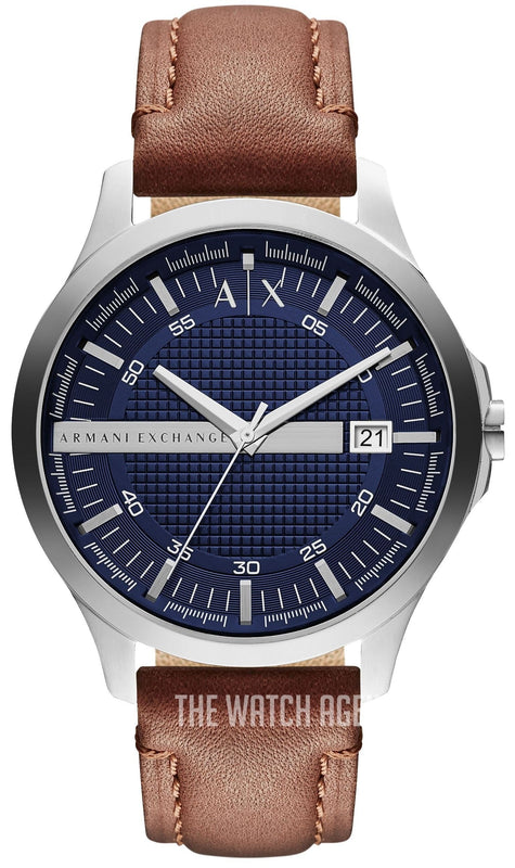 Armani Exchange Hampton Chronograph Blue Dial Brown Leather Strap Watch For Men - AX2133 Buy Now By Armani Exchange