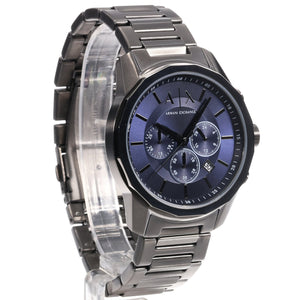 Armani Exchange Banks Chronograph Blue Dial Grey Steel Strap Watch For Men - AX1731 Buy Now By Armani Exchange