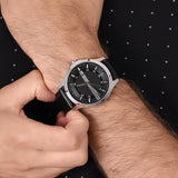 Armani Exchange Hampton Chronograph Black Dial Black Leather Strap Watch For Men - AX2101 Buy Now By Armani Exchange