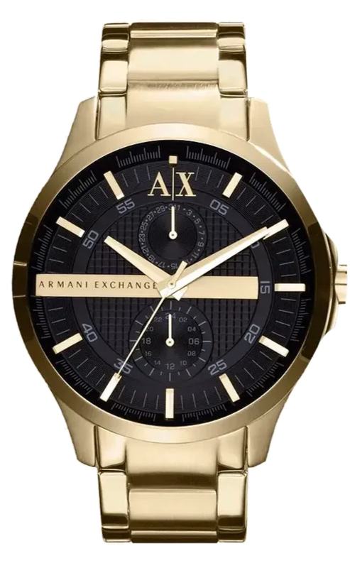 Armani Exchange Hampton Chronograph Black Dial Gold Steel Strap Watch For Men - AX2122 Buy Now By Armani Exchange