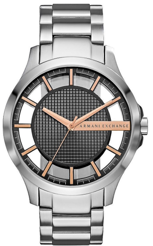 Armani Exchange Hampton Chronograph Skeleton Black Dial Silver Steel Strap Watch For Men - AX2199 Buy Now By Armani Exchange