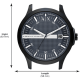 Armani Exchange Hampton Quartz Blue Dial Black Leather Strap Watch for Men - AX2411 Buy Now By Armani Exchange