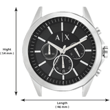 Armani Exchange Drexler Chronograph Black Dial Silver Steel Strap Watch for Men - AX2600 Buy Now By Armani Exchange