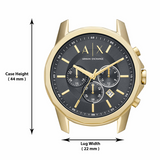 Armani Exchange Outerbanks Chronograph Black Dial Black Leather Strap Watch For Men - AX7133 Buy Now By Armani Exchange