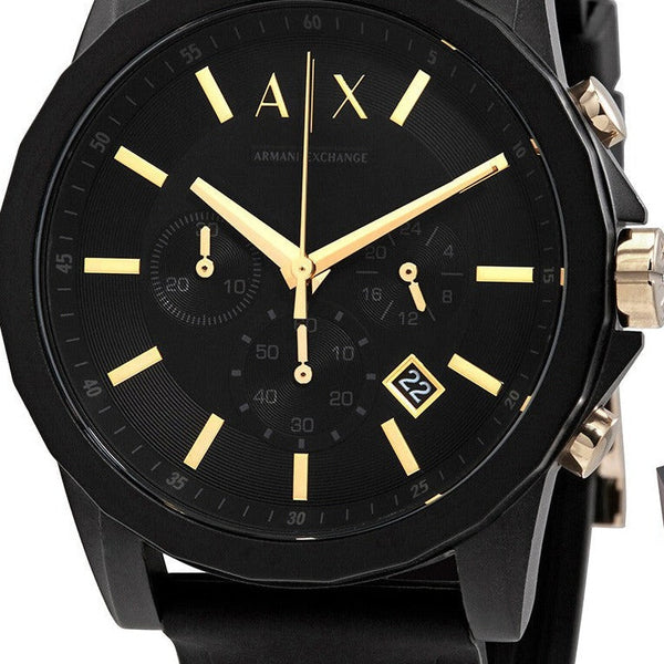 Armani Exchange Outerbanks Chronograph Black Dial Black Steel Strap Watch For Men - AX7105 Buy Now By Armani Exchange