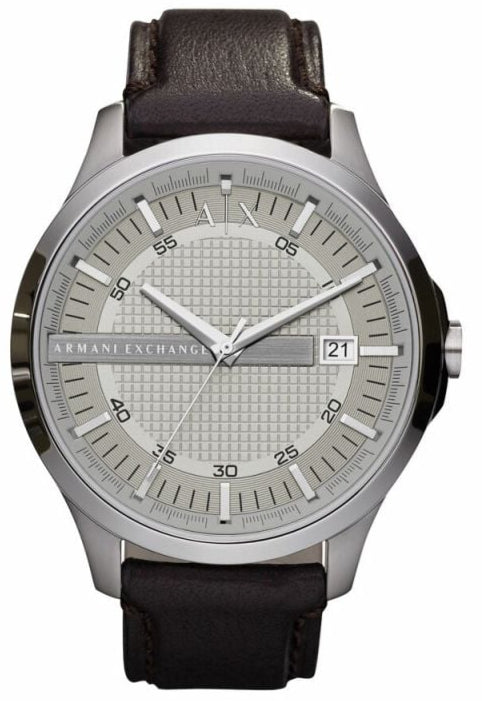 Armani Exchange Whitman Silver Dial Brown Leather Strap Watch For Men - AX2100 Buy Now By Armani Exchange