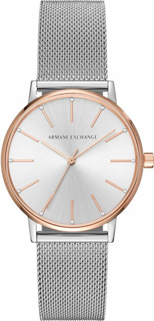 Armani Exchange Lola Analog White Dial Silver Mesh Strap Watch For Women - AX5537 Buy Now By Armani Exchange