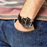 Armani Exchange Hampton Chronograph Black Dial Black Leather Strap Watch For Men - AX2101 Buy Now By Armani Exchange