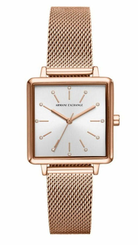 Armani Exchange Lola Quartz Silver Dial Rose Gold Mesh Strap Watch For Women - AX5802 Buy Now By Armani Exchange