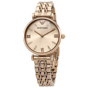 Emporio Armani T-Bar Gianni Rose Gold Dial Rose Gold Steel Strap Watch For Women - AR11059 Buy Now By Emporio Armani