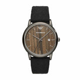 Emporio Armani Luigi Analog Brown Dial Black Leather Strap Watch For Men - AR11156 Buy Now By Emporio Armani