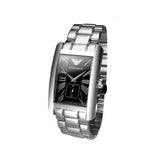 Emporio Armani Classic Black Dial Silver Stainless Steel Strap Watch For Men - AR0156 Buy Now By Emporio Armani
