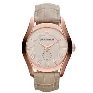 Emporio Armani Valente Analog Beige Dial Beige Leather Strap Watch For Men - AR1667 Buy Now By Emporio Armani