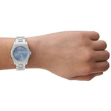 Emporio Armani Federica Three-Hand Date Blue Dial Silver Steel Strap Watch For Women - AR11593 Buy Now By Emporio Armani